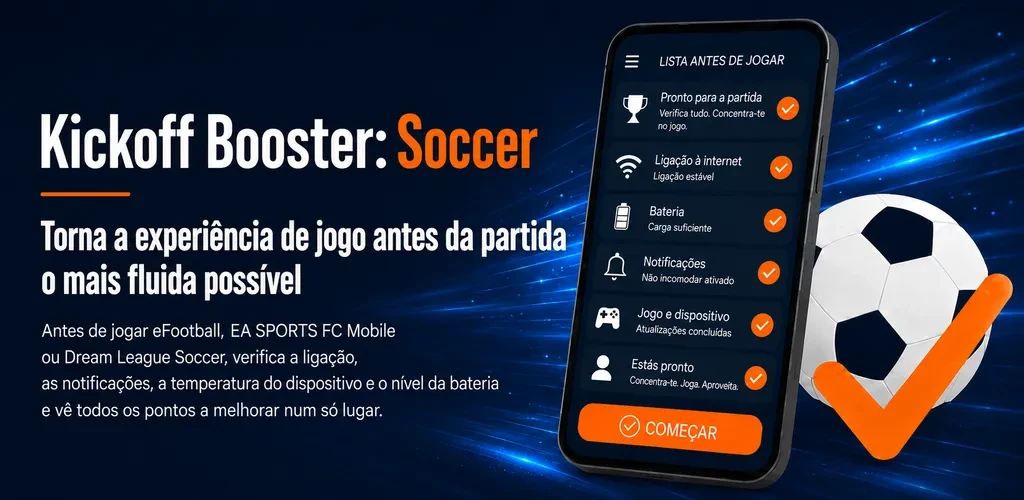 Imagem da aplicação Kickoff Booster: Soccer com o guia de verificações antes do jogo